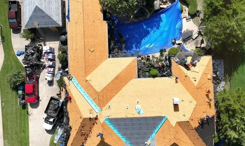 Professional Roof Repair being performed in McKinney